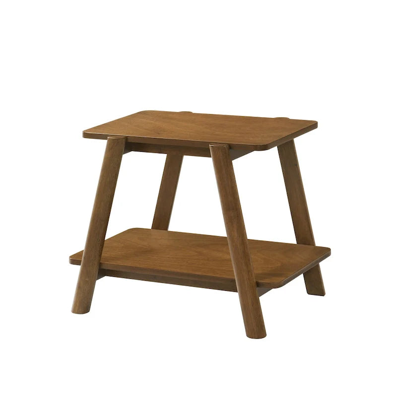 Tavolino con ripiano in legno Mid-Century Modern, finitura noce