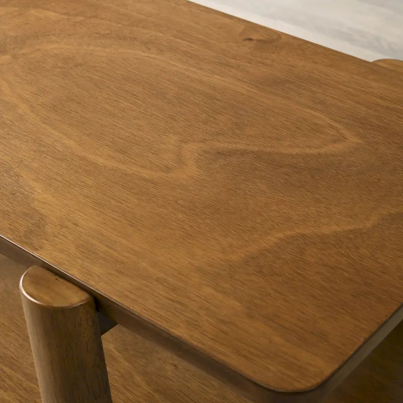 Tavolino con ripiano in legno Mid-Century Modern, finitura noce