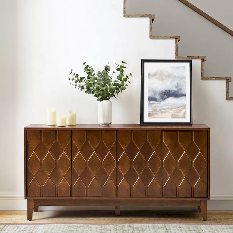 60 Credenza Mid-Century Modern con ripiani regolabili