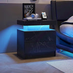 Comodino a 2 cassetti con luci a LED