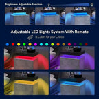 Comodino a 2 cassetti con luci a LED
