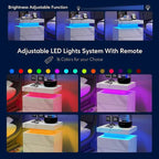 Comodino a 2 cassetti con luci a LED