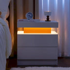 Comodino a 2 cassetti con luci a LED