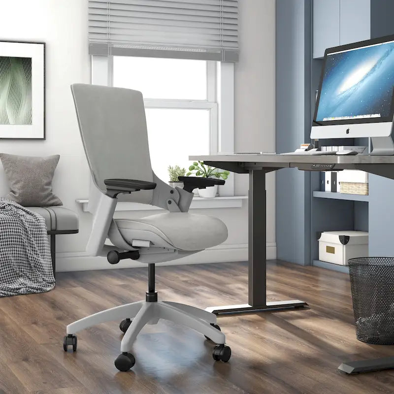 Sedia da Ufficio Ergonomica Regolabile in Altezza – Tessuto Grigio