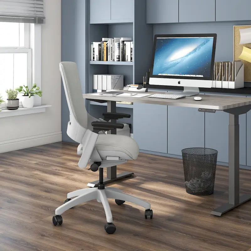 Sedia da Ufficio Ergonomica Regolabile in Altezza – Tessuto Grigio